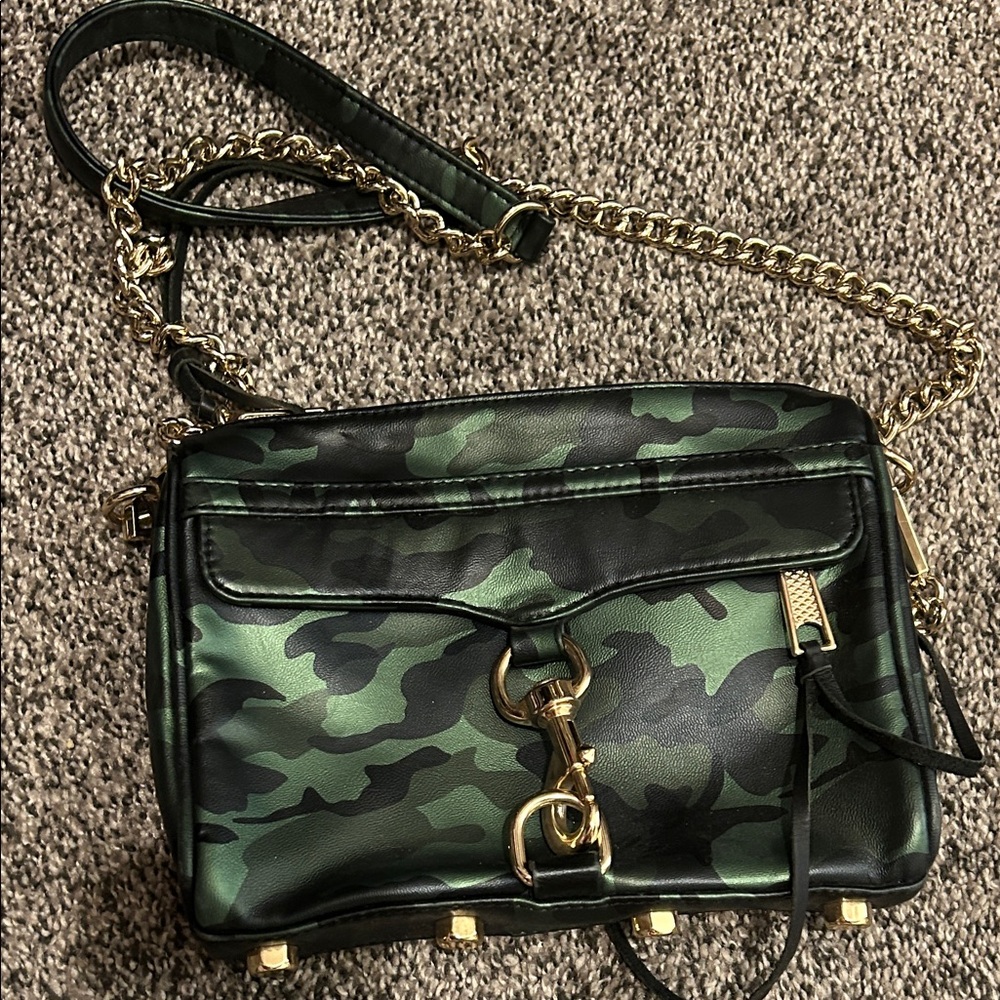 Rebecca Minkoff Camouflage Crossbody Bag with Gold Chain